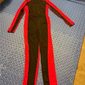 Weissman Red and Black Dance Bodysuit